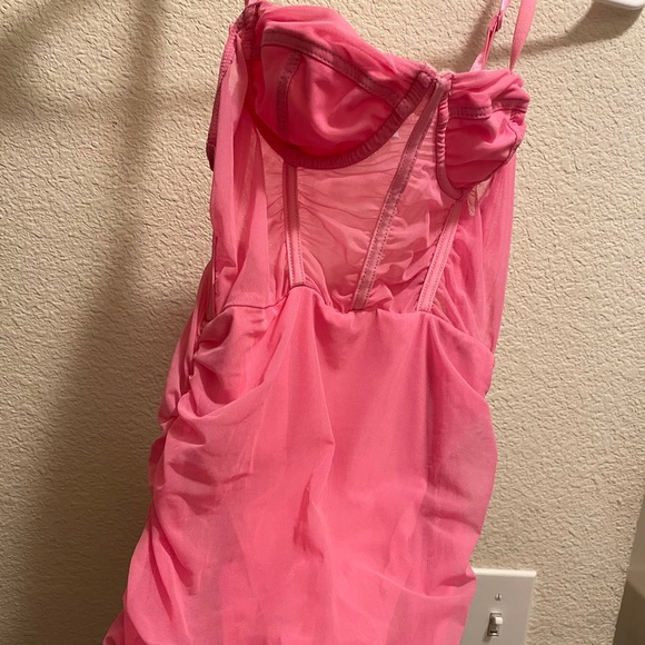 Pink Ruched Mini Dress - Picture 5 of 5